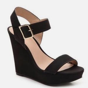 Mix No. 6 Jodie black wedge heel sandals